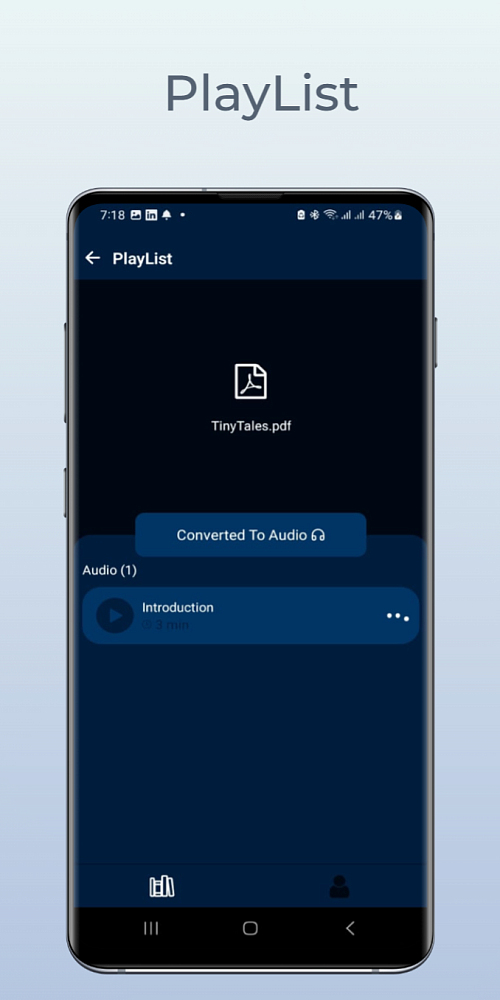 Photo 1 - Seamlessly convert books into audio playlists